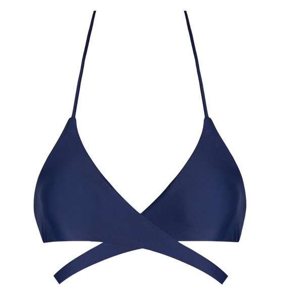 Navy Cross Wrap Around Tie Back Halter Bikini π - Picture 5 of 8